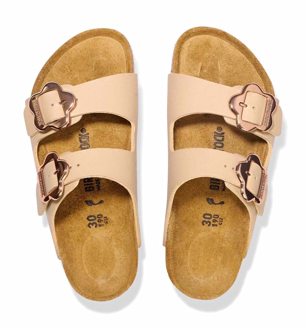 Birkenstock Arizona Flower Buckle Kids Sandals Beige EU 33 Narrow 1030419